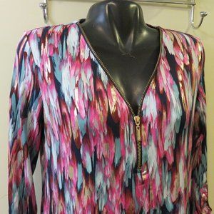 JM COLLECTION ZIP FRONT BLOUSE / SIZE SMALL /NWOT
